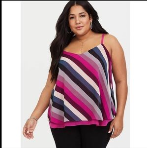 Torrid Raspberry Pink Striped Top Tank